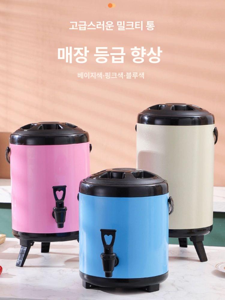 보온통 보온음료디스펜서 미니 보냉 대용량 물병 보틀 6L 본색 블랙테두리 - 상세 이미지 2