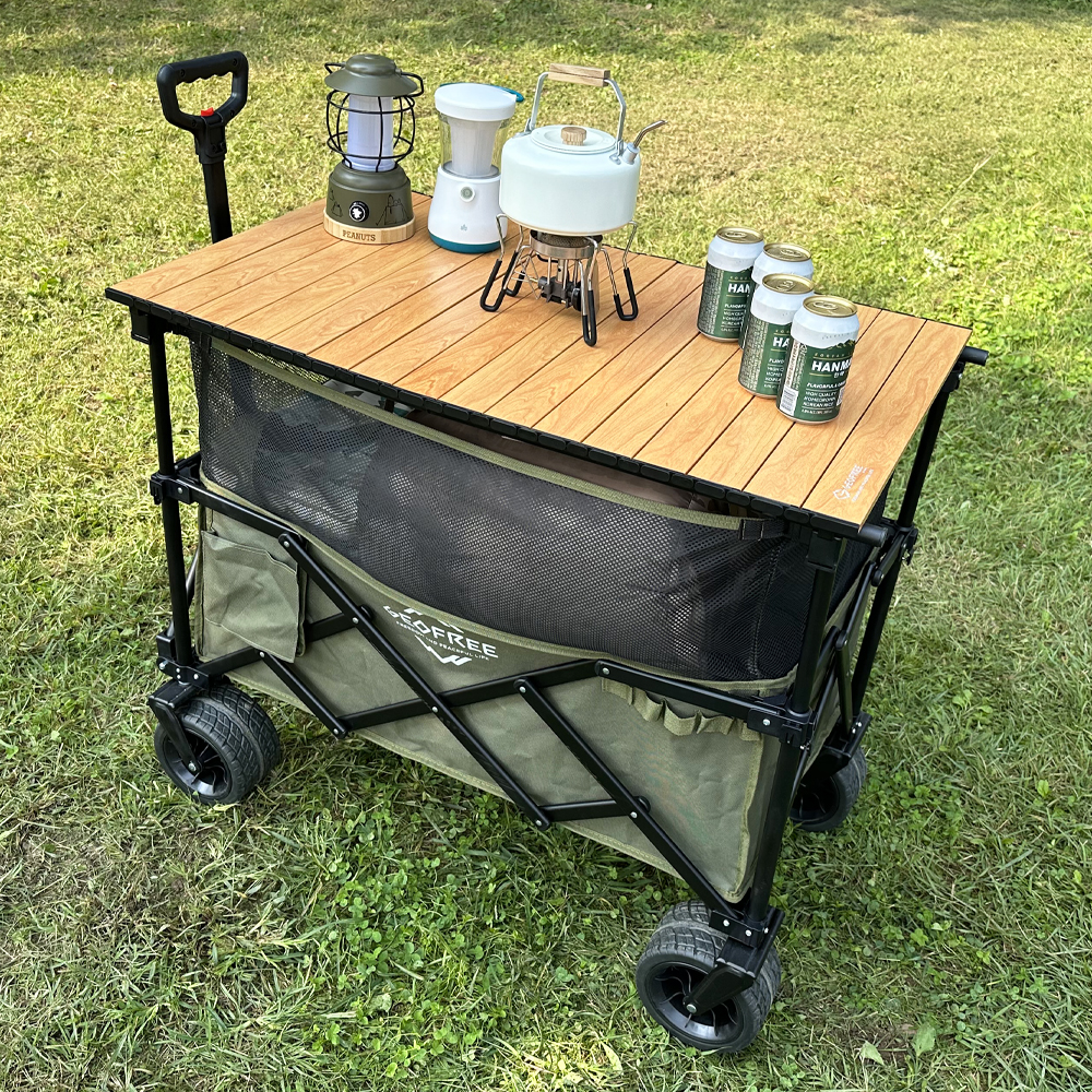 지오프리 메쉬 캠핑 웨건 캠핑 카트 접이식 수레