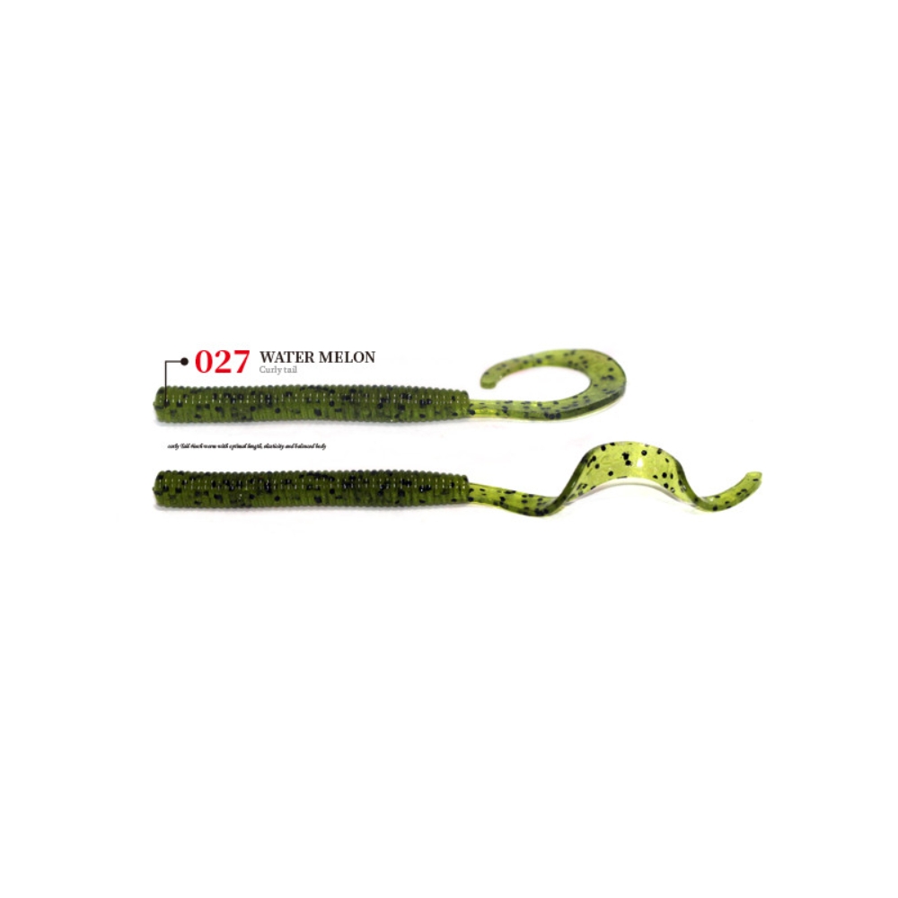 캣츠크로우 컬리테일 C테일 배스웜 광어 선상 캐스팅 027 워터멜론, 10cm(4인치) - 상세 이미지 3