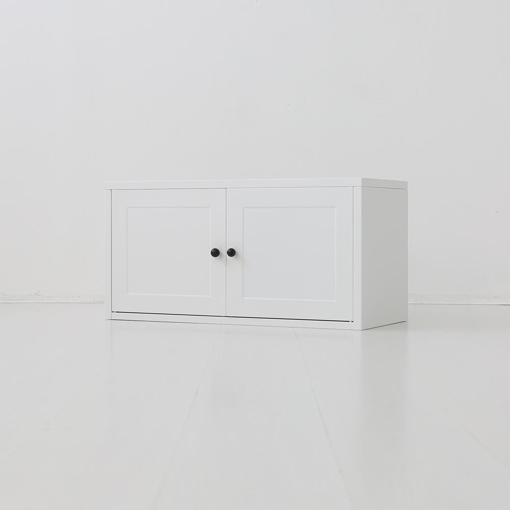 MKB 빈티지박스캐비넷 2문 수납장 일반형 800X350X400MM, 2단, 화이트 2443.1229 - 상세 이미지 2