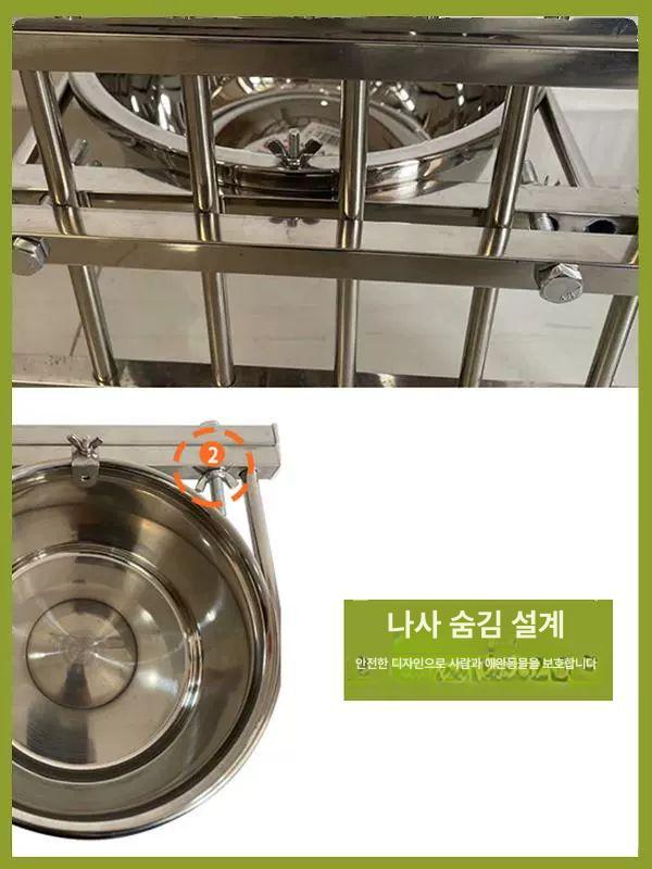 대형견 밥그릇 고양이 벽걸이 고정식 물그릇 식기 반려견 202.그릇선반 분리형 얕은 14cm 4kg - 상세 이미지 2