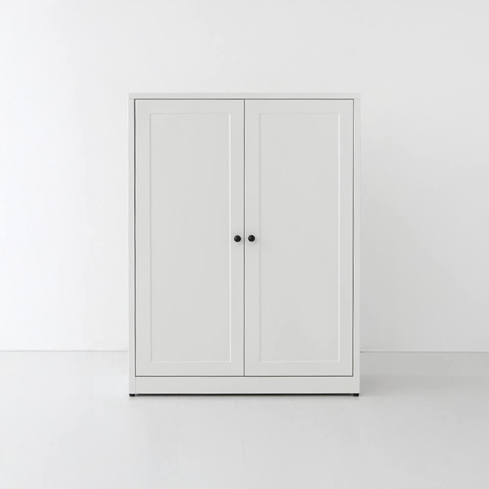 MKB 빈티지캐비넷 세로중 2문 수납장 일반형 화이트 800x350x1080mm, 3단, 화이트 8148.5713 - 상품 이미지