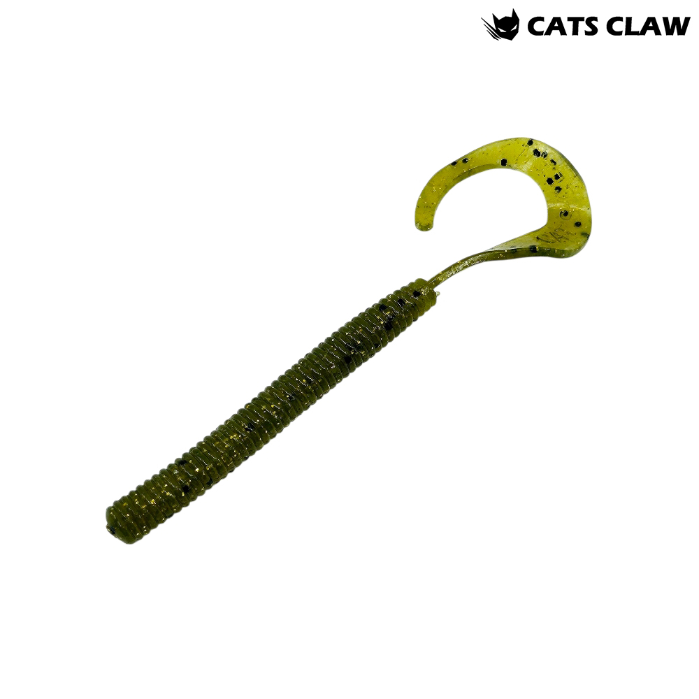캣츠크로우 컬리테일 C테일 배스웜 광어 선상 캐스팅 028 워터멜론 골드, 10cm(4인치) - 메인 이미지