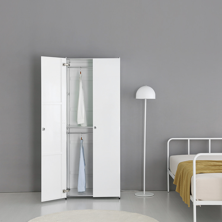 심플리 옷장 BC123 758X500X1960MM, 2단, 화이트 2794.5064 - 상세 이미지 3