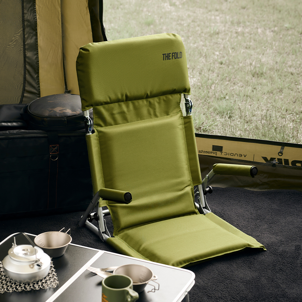 벤딕트 그라운드 체어 캠핑의자 릴렉스 휴대용 의자 경량 등받이 접이식 좌식 페스티벌 더폴드
