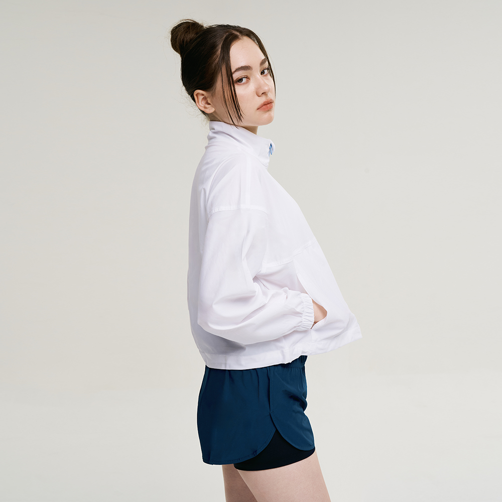 여성 컴팩트 라이트 투인원 레깅스 쇼츠 워터레깅스 래쉬가드 빅사이즈 반바지 네이비 - 상세 이미지 3