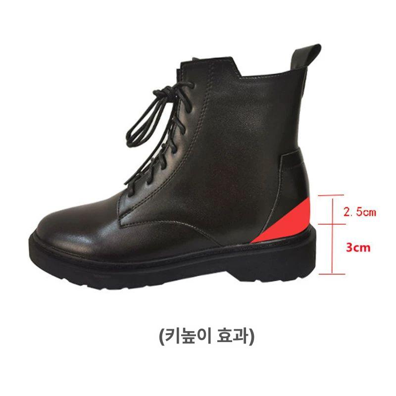 앵글부츠 여성 방한 털 첼시 부츠 미드힐 단화 구두 신발 1.블랙 벨벳 내부 높이 조절 - 상세 이미지 2