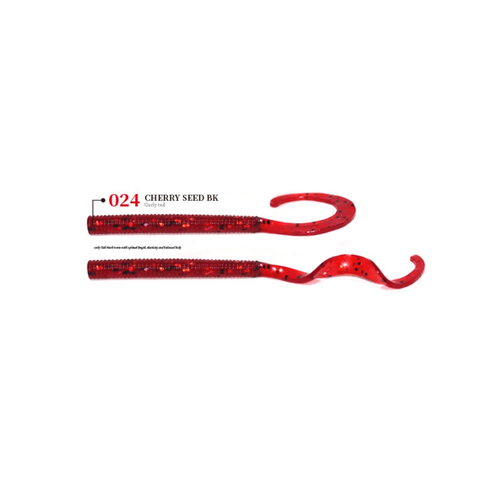 캣츠크로우 컬리테일 C테일 배스웜 광어 선상 캐스팅 024 체리 씨드 BK, 10cm(4인치) - 상세 이미지 3