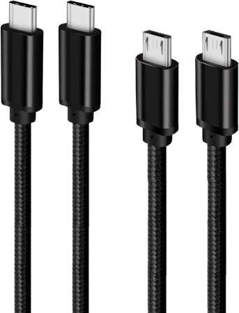 [해외]C형 마이크로 USB 케이블 1m 2개세트 포폴리어(USB C to micro)OTG 2.4A 출력 B형 충전 USB2.0 데이터 전