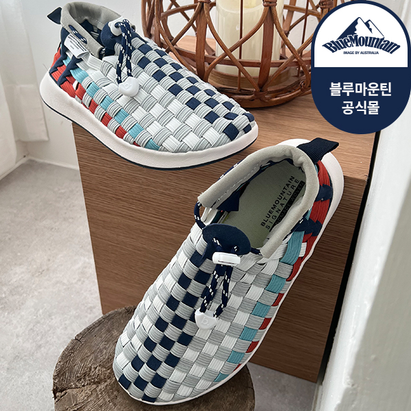 블루마운틴 [UNISEX] 우븐 아일랜드 화이트블루 BMM-208-MSW026IS