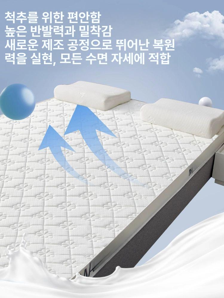 토퍼매트리스 돌침대 패드 흙침대 더블 싱글 한쪽-여섯각형-화이트 6cm 80x190cm-학생 기숙사 - 상세 이미지 2