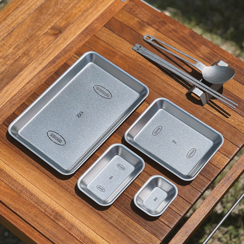 키녹스 하프 스택 사각 접시 4P 세트 반합 백패킹 그릇