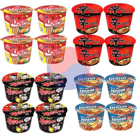농심 신라면 한국 국가대표 컵라면세트 비빔면 불닭 16개
