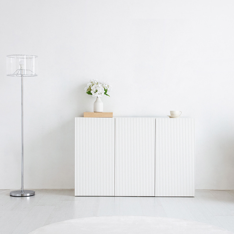 피크 3문 낮은수납장 템바 화이트 1195X415X780MM, 3단, 화이트 0154.7165 - 상세 이미지 5