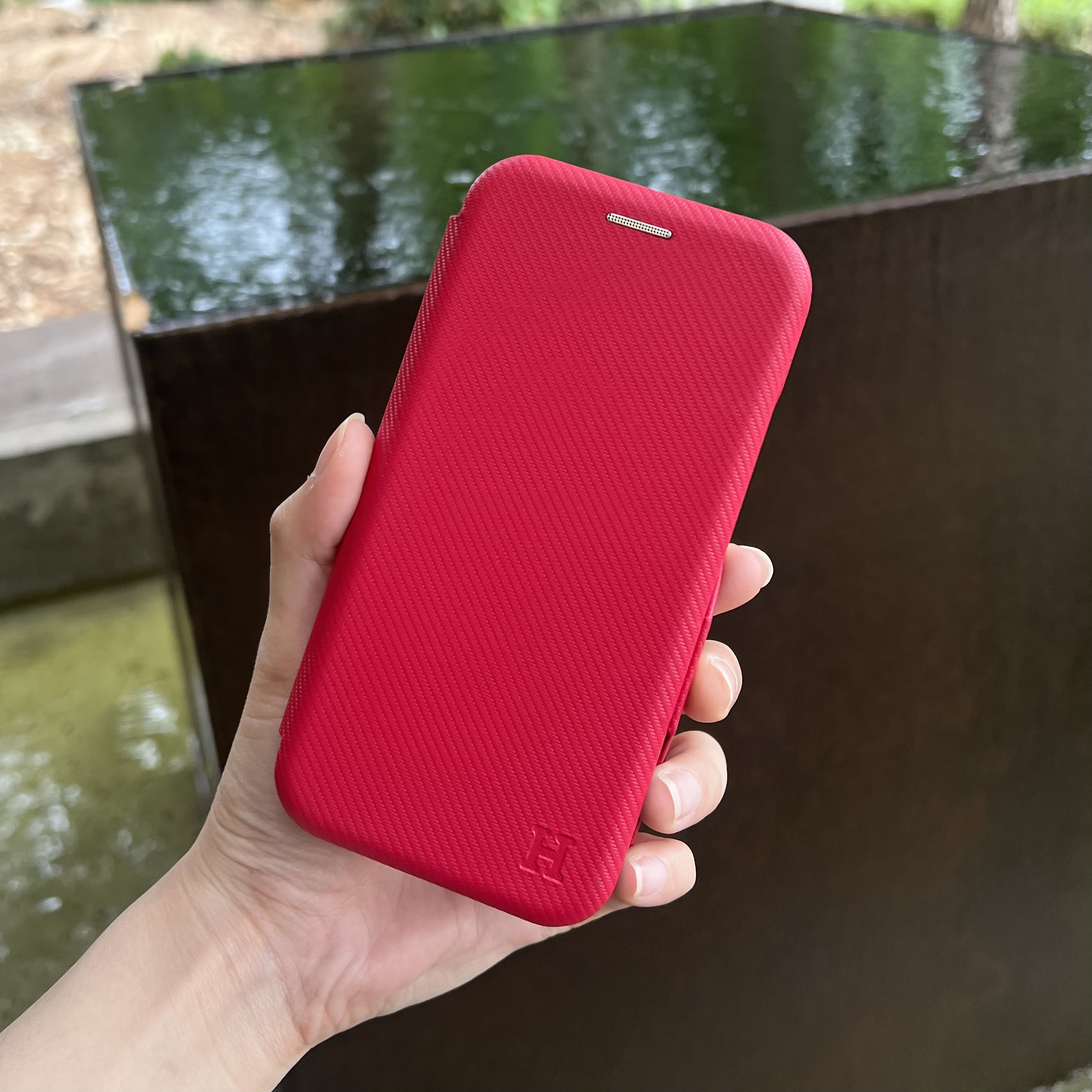 카드 케이스 2장 수납 범퍼 하드 슬림 지갑 레드, 갤럭시S22 - 상품 이미지
