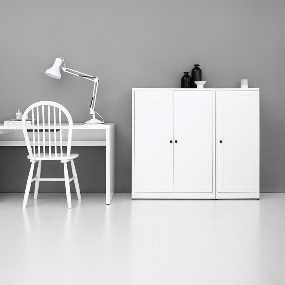MKB 빈티지캐비넷 세로중 2문 수납장 일반형 화이트 800x350x1080mm, 3단, 화이트 8148.5713 - 상세 이미지 3