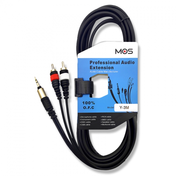 모스 MOS Y- 3.5mm-RCA 2P 폰잭 이어폰 AUX 길이 선택 3m, 1개 - 상세 이미지 2