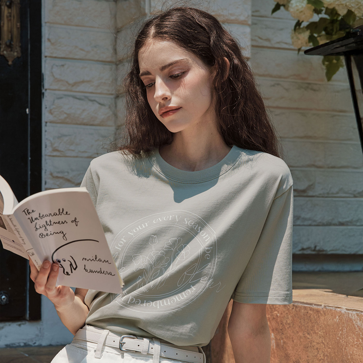 [제로스트릿][6컬러] 플라워 레터링 반팔 티셔츠 FLOWER LETTERING SHORT SLEEVE T-SHIRT