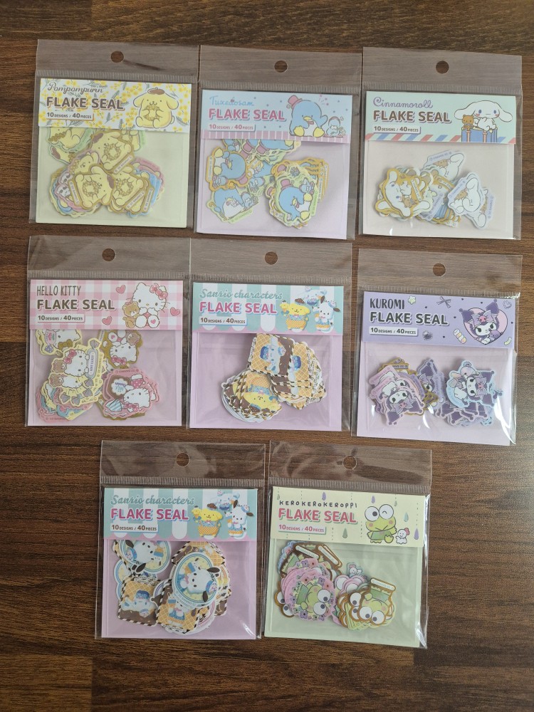 산리오 프렌즈 플레이크 씰 다꾸 다이어리 각종 소품 꾸미기 한국발송 일본현지 직접수입 - 상품 이미지