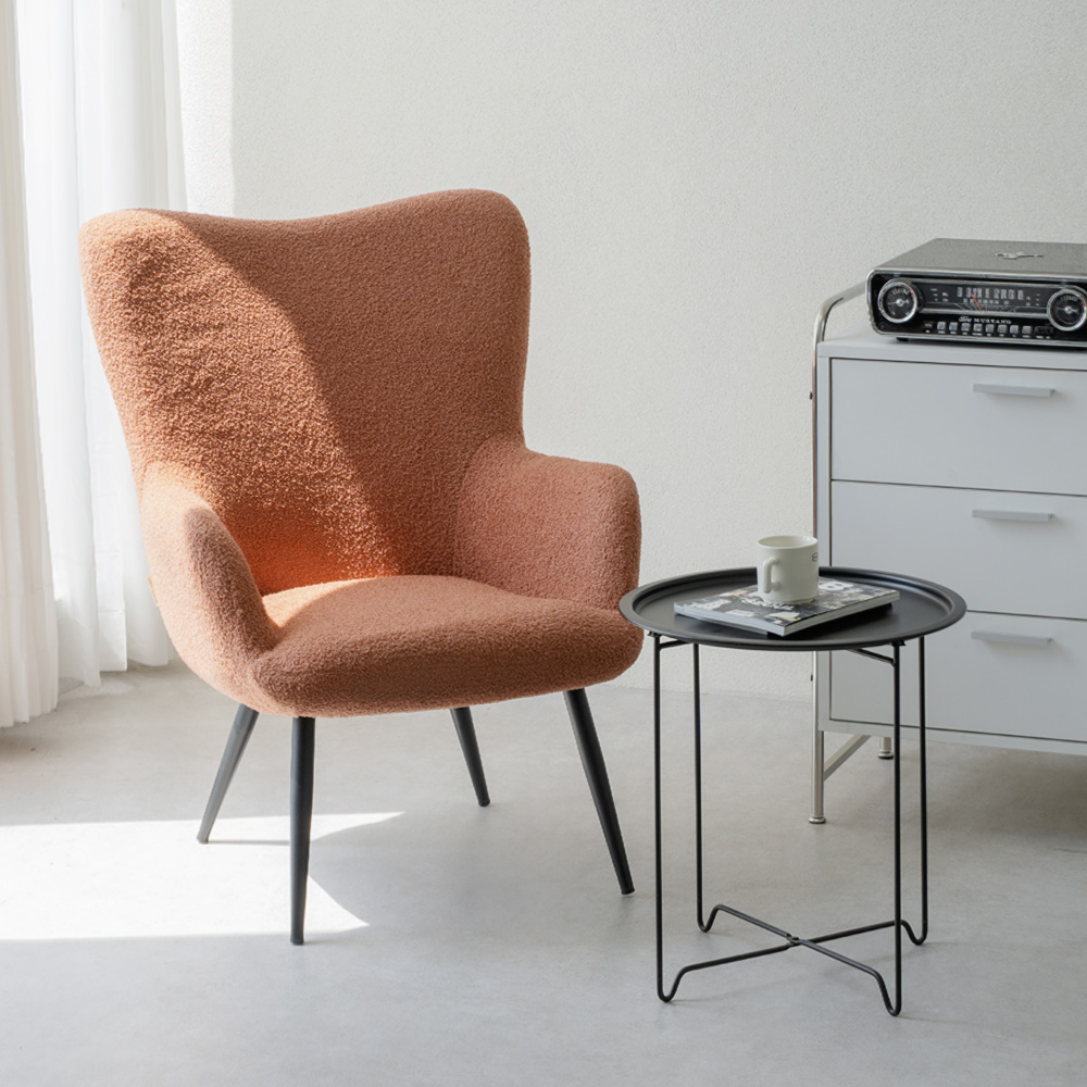 이노센트 클로에 부클레 라운지 체어 스툴미포함, 브릭오렌지