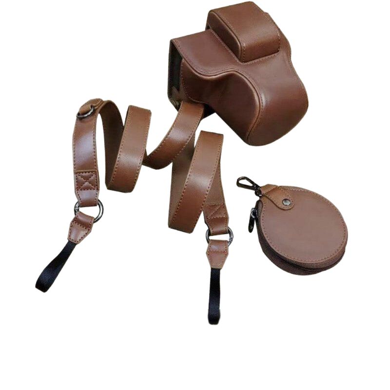캐논 EOS R50 R100 카메라 가방 고급 가죽 케이스 베이스 보호 커버 - 상품 이미지