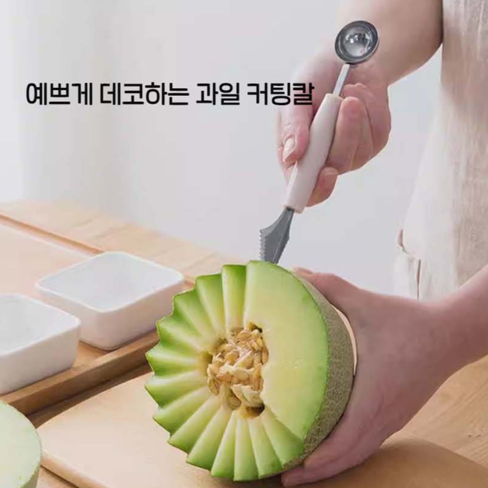 수박자르는칼 수박칼 커팅기 슬라이서 스푼 포크 - 상세 이미지 5