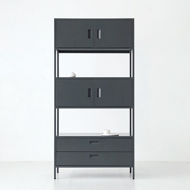 SHELVY 선반수납장 90180 900X400X1800MM, 4단, 그레이 4833.6478