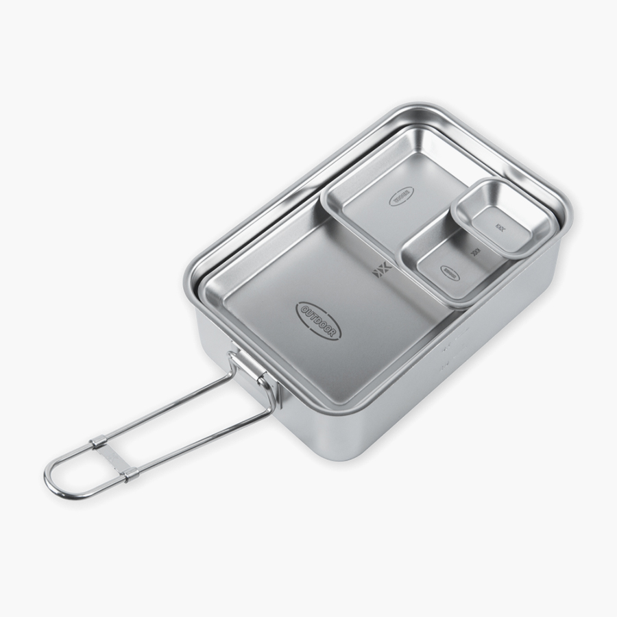 키녹스 하프 스택 사각 접시 4P 세트 반합 백패킹 그릇