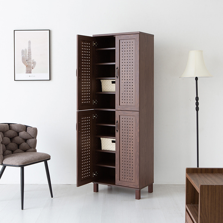 헤인 높은 4문 수납장 GKM17560 타공형 580X350X1732MM, 10단, 브라운월넛베니어 3514.0559 - 상세 이미지 3