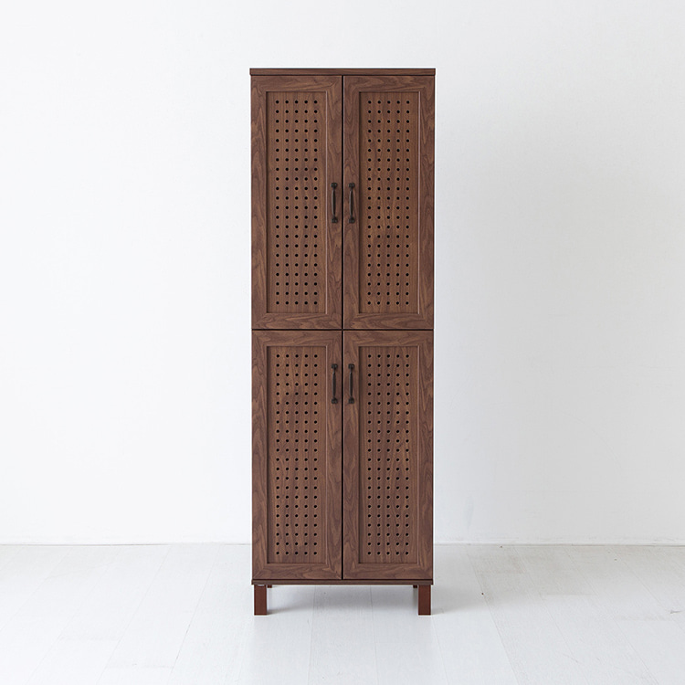 헤인 높은 4문 수납장 GKM17560 타공형 580X350X1732MM, 10단, 브라운월넛베니어 3514.0559 - 메인 이미지