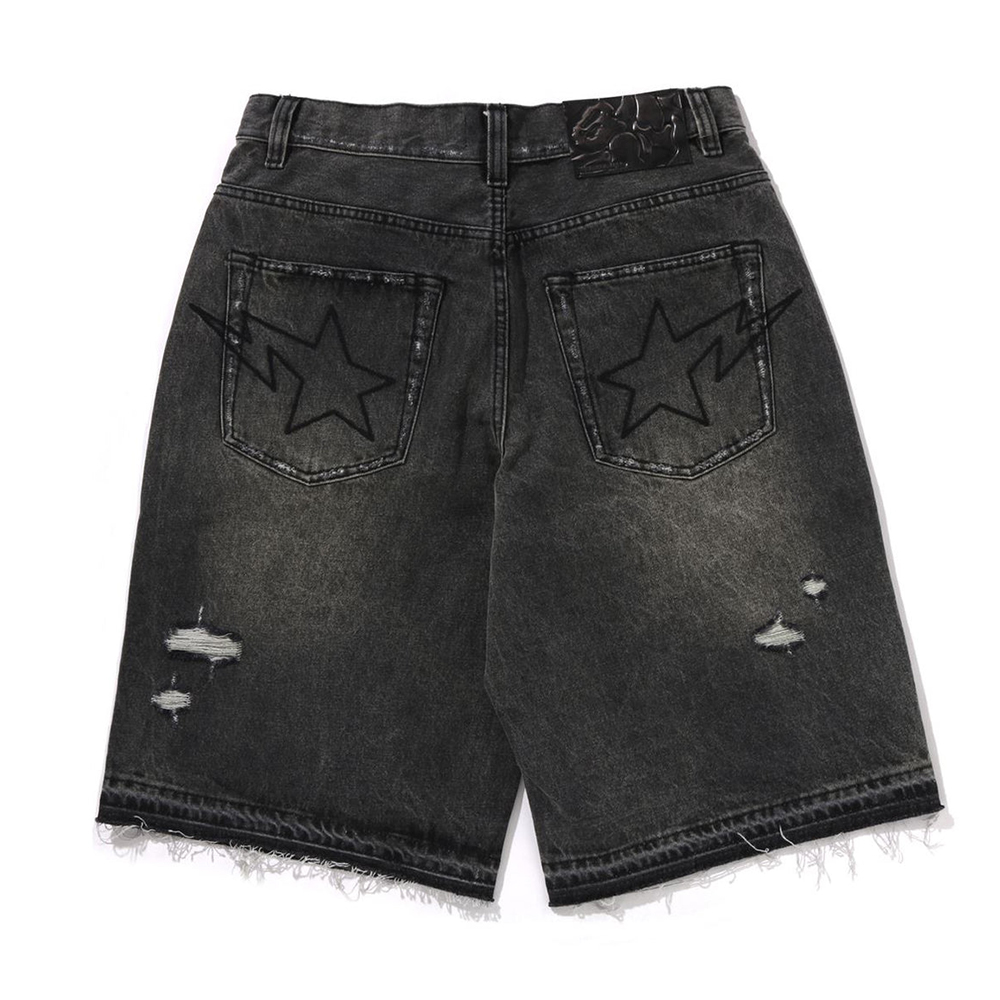 베이프 반바지 DESTROYED STA RELAXED FIT 13OZ DEMIN SHORTS 1L30-151-304 - 상세 이미지 2