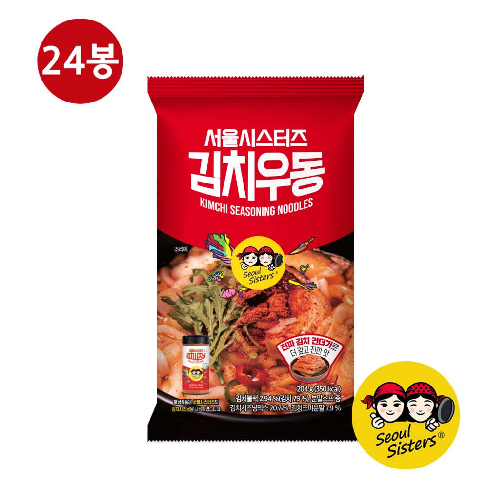 서울시스터드 김치우동 얼큰한맛, 204g, 24개 - 상품 이미지