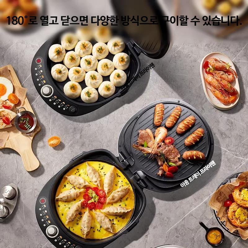 누룽지만드는기계  팬케이크 대량 자동 후라이팬 누룽지만들기 블랙 30CM : 쁨이네