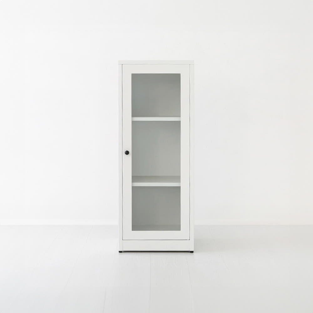 MKB 빈티지캐비넷 세로중1문 유리형 425x350x1080mm, 1단, 화이트 3892.8093 - 상세 이미지 5
