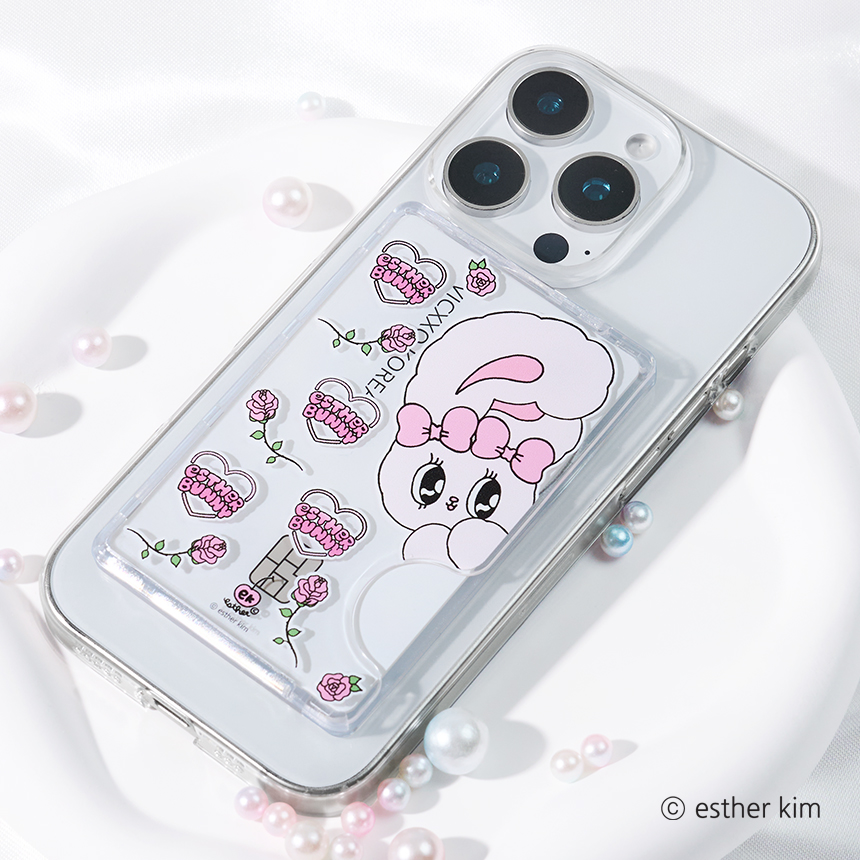 에스더버니 핑크 컬렉션 빼꼼 버니 맥세이프 카드지갑 케이스