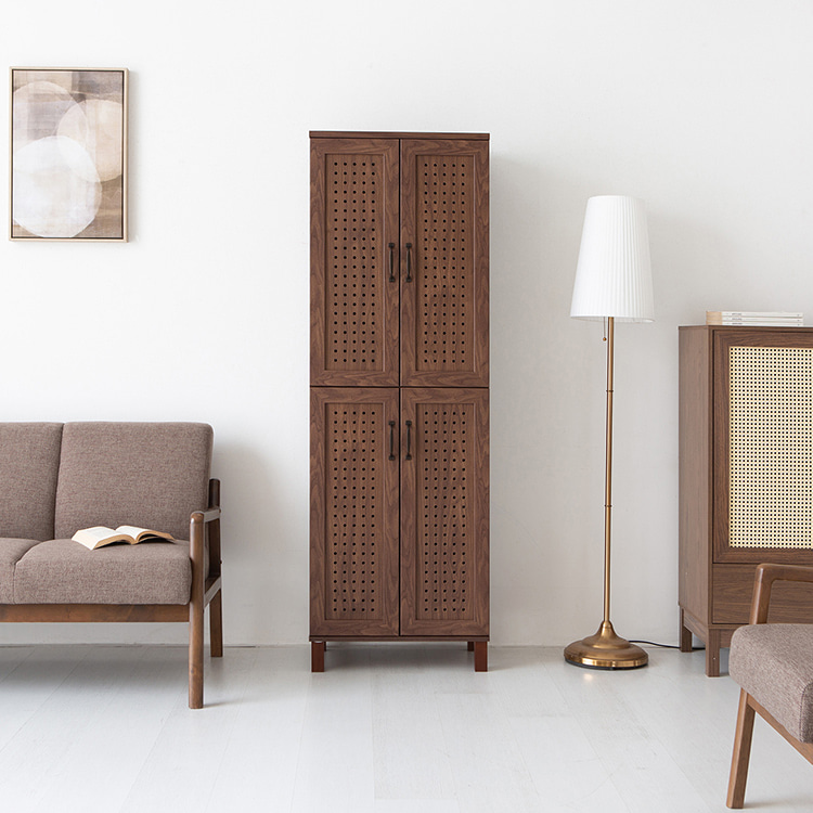헤인 높은 4문 수납장 GKM17560 타공형 580X350X1732MM, 10단, 브라운월넛베니어 3514.0559 - 상세 이미지 2