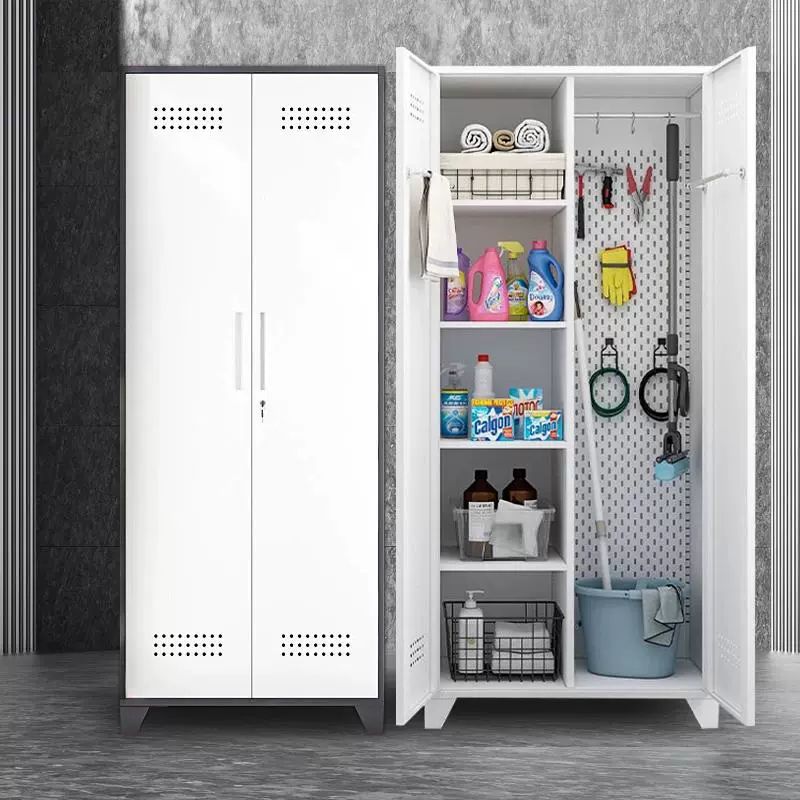 스텐 청소 도구함 청소도구함 대걸레 화장실 보관함 화이트 화이트 단문형 1600x450x400mm - 상품 이미지