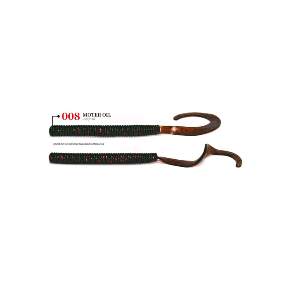 캣츠크로우 컬리테일 C테일 배스웜 광어 선상 캐스팅 008 모터오일, 10cm(4인치) - 상세 이미지 3
