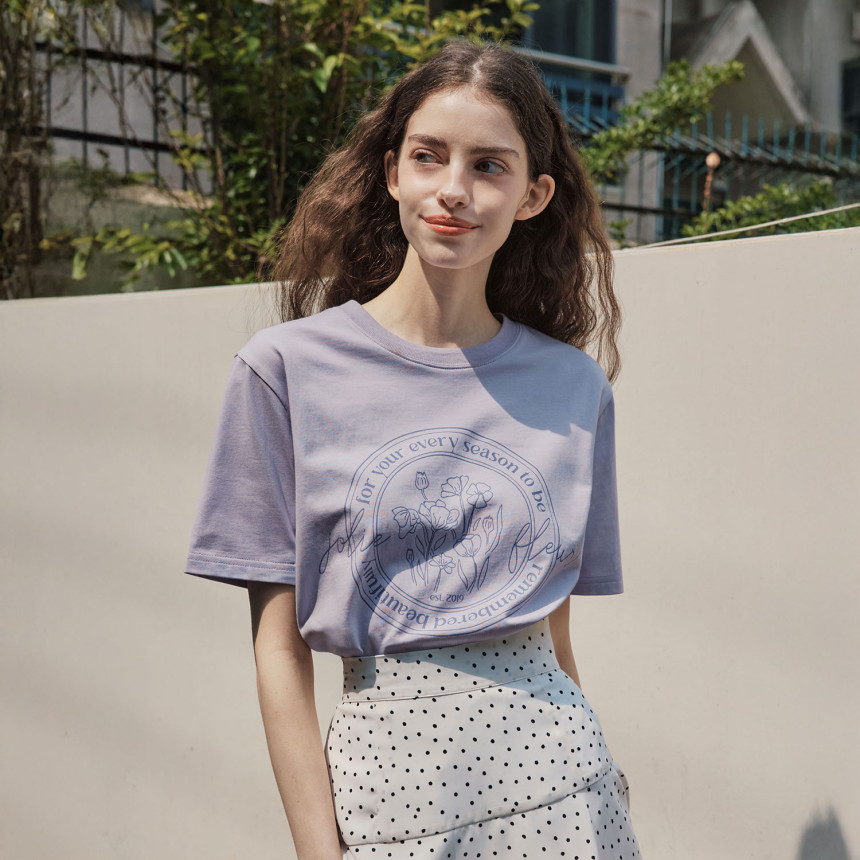 [제로스트릿[6컬러 플라워 레터링 반팔 티셔츠 FLOWER LETTERING SHORT SLEEVE T-SHIRT 사진 3