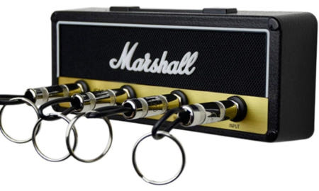 [해외]증폭된 키 행거 마샬 디자인 열쇠고리 4개포함 알루미늄 합금 블랙 스타일리시한 벽걸이 스탠드