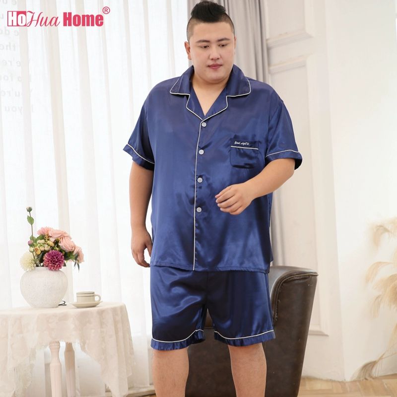 빅사이즈 실크 잠옷 파자마 남성 6XL 5XL 블루 기질 반팔 반바지 4XL(kg) - 상세 이미지 3