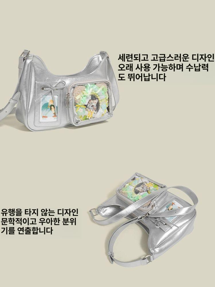 페인백 숄더백 여성용 크로스바디백 데일리가방 소형 실버 - 상세 이미지 4