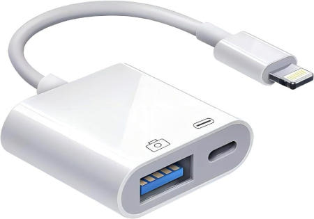 [해외]Hovvaa iPhone Lightning USB 카메라 어댑터 2in1 정품 MFi 인증 제품 PD 고속충전 양 드라이브 USB3.0