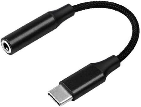 [해외]세븐 폭스 USB Type-C 3.5mm 이어폰 잭 어댑터 변환 플러그내장 DAC(블랙)