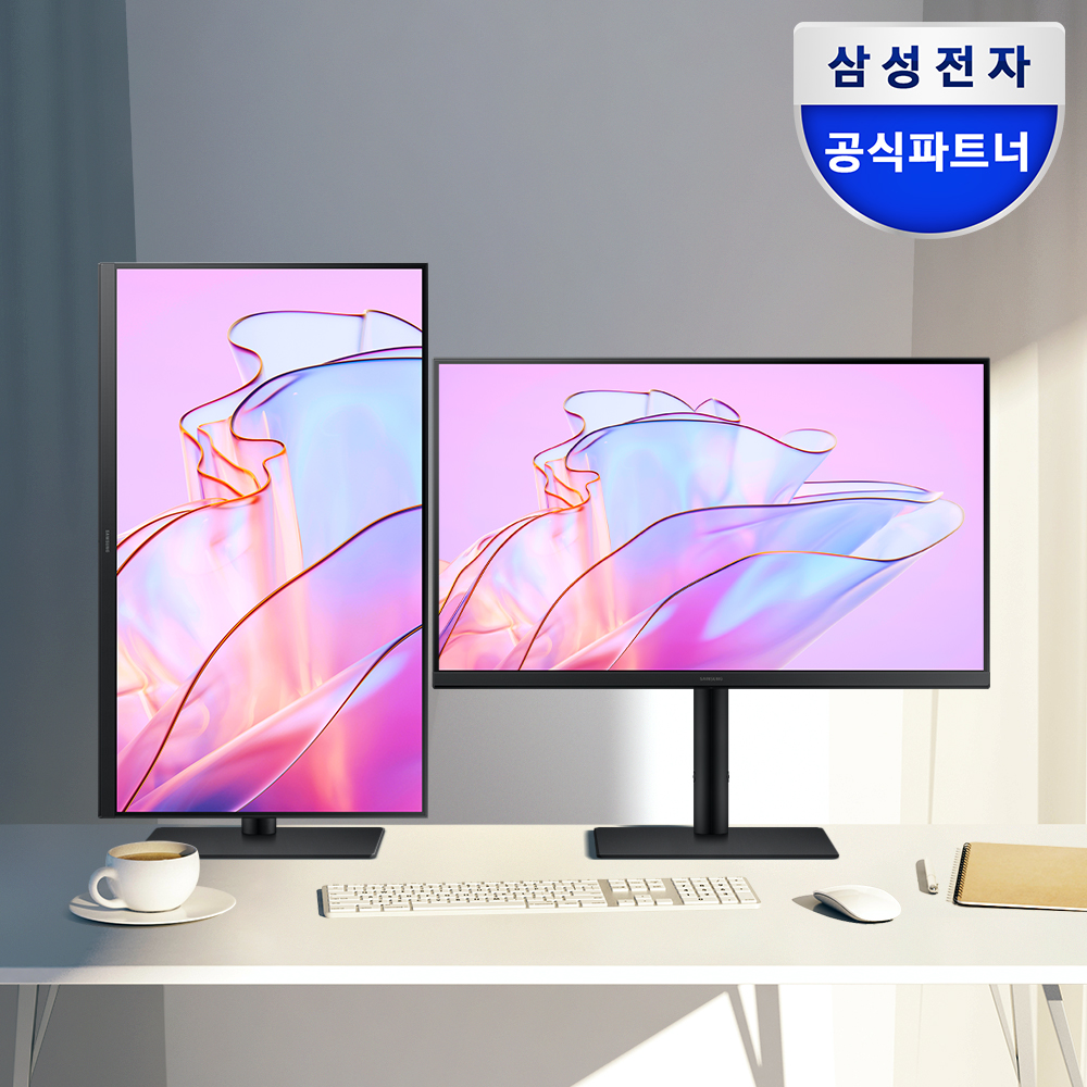 삼성전자 뷰피니티 S6 68.4cm(27인치) S27B610 QHD 모니터 IPS 75Hz 피벗 세로