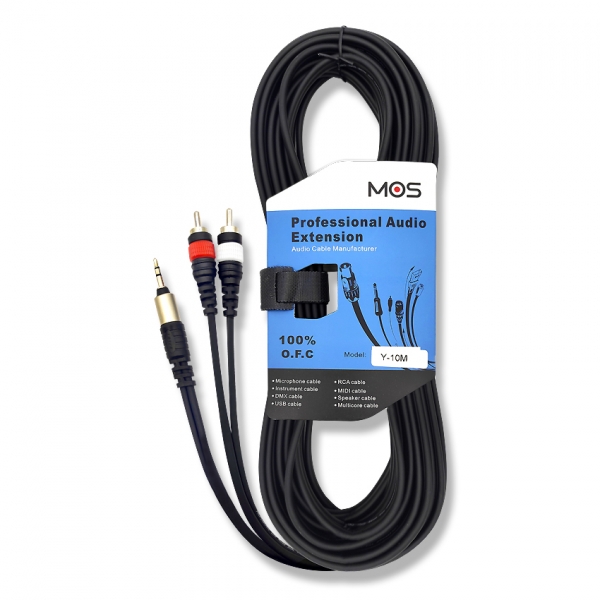 모스 MOS Y- 3.5mm-RCA 2P 폰잭 이어폰 AUX 길이 선택 10m, 1개 - 상세 이미지 2