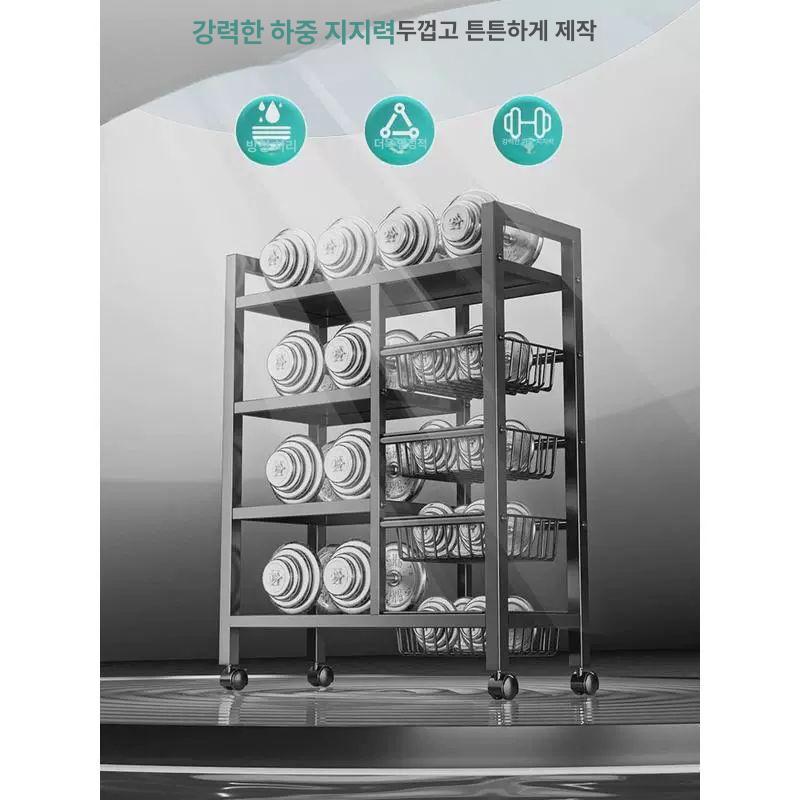 4단 경량랙 정리 랙 다용도 스토리지 베란다 보관 대형 블랙 3층 A - 상세 이미지 4