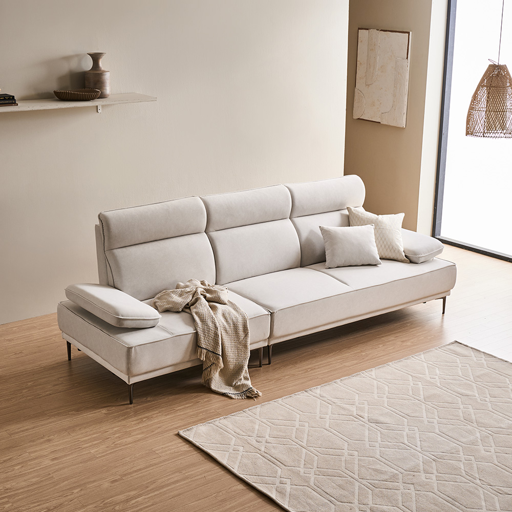 보루네오 소엔 이즈클린 패브릭 팔걸이 틸딩 소파 4인용