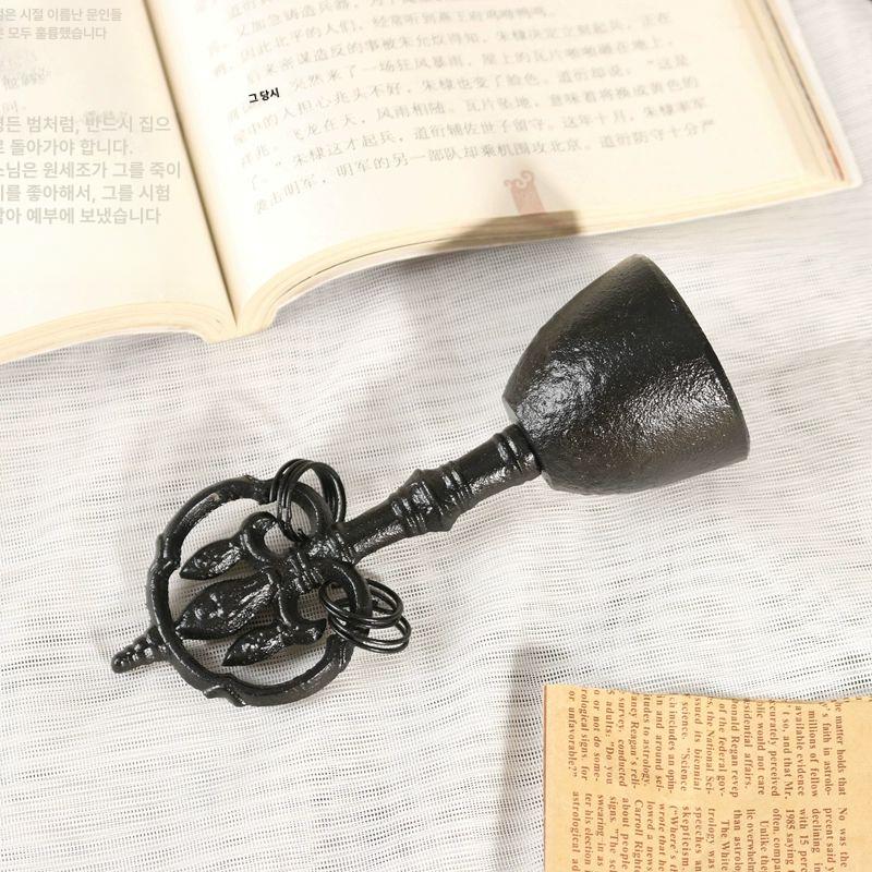 불교 주철 핸드 장식 금강령 요령 띵샤 종 벨 명상 차임 양철 직원 책상 종 - 상세 이미지 4