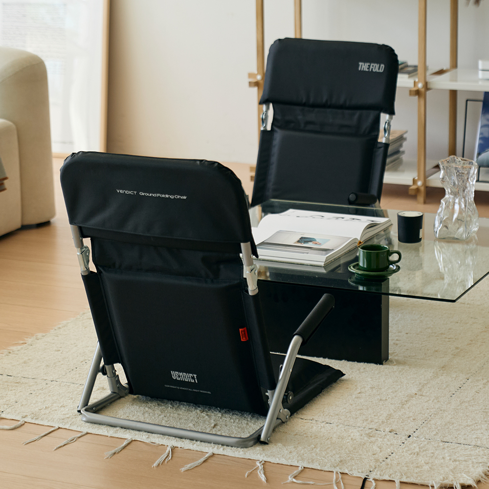 벤딕트 그라운드 체어 캠핑의자 릴렉스 휴대용 의자 경량 등받이 접이식 좌식 페스티벌 더폴드
